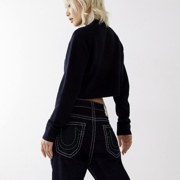 NWT True Religion Cropped Sweater - Large - Picture 8 of 9